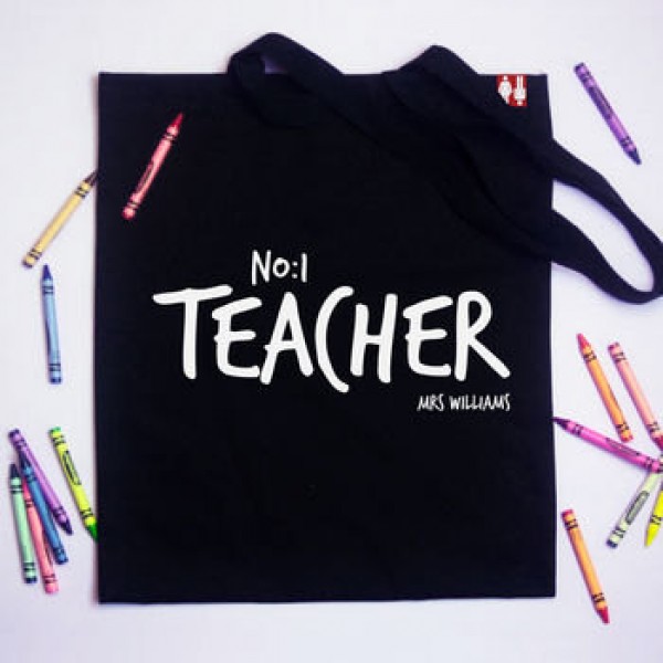 Personalised Teachers Tote Bag - No 1 Teacher Design